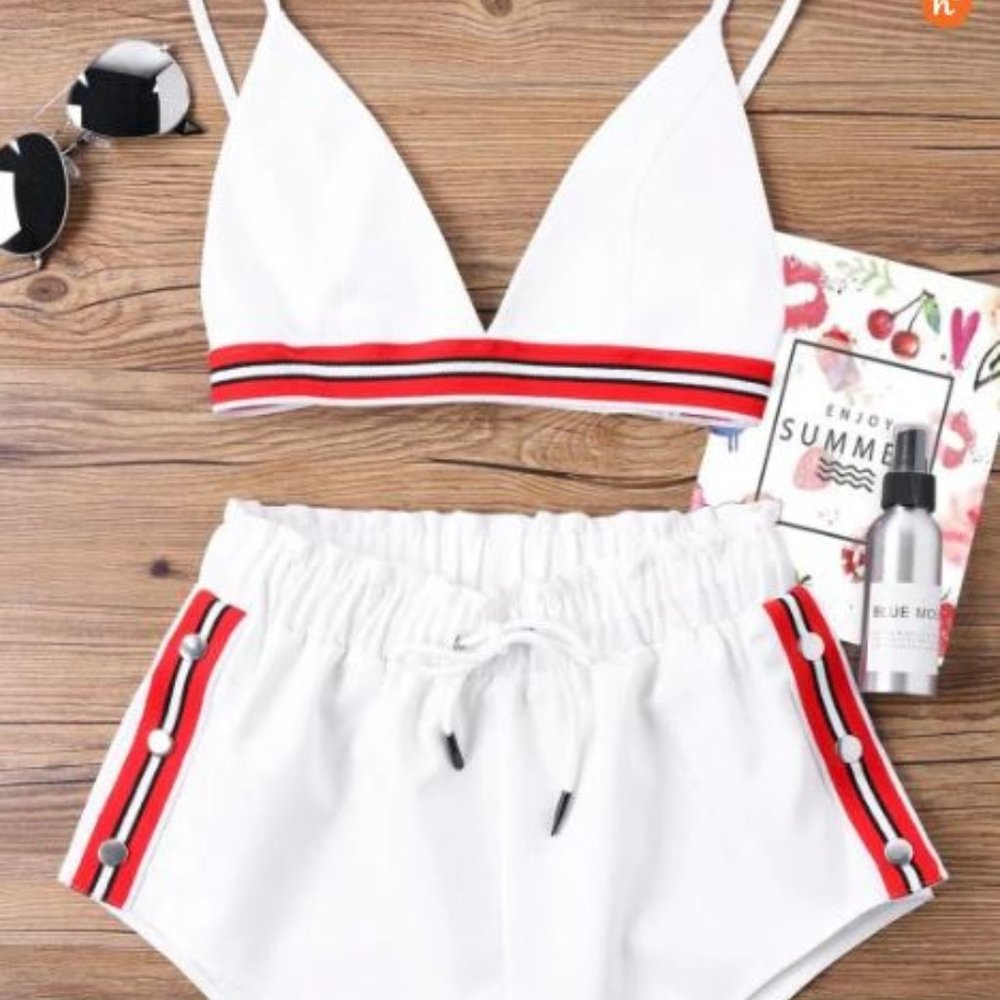 Bra Two Piece Shorts Tracksuit